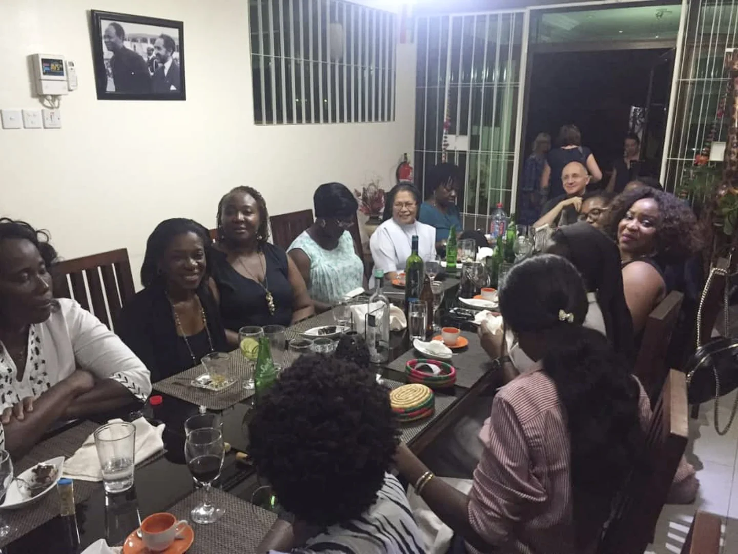 Guests sharing an evening meal together