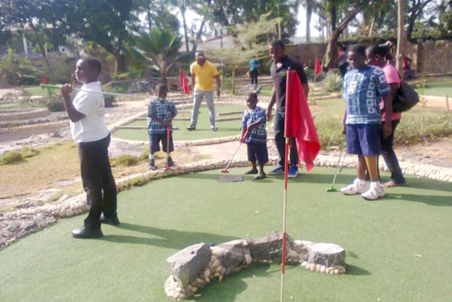 Children enjoying an outdoor leisure activity