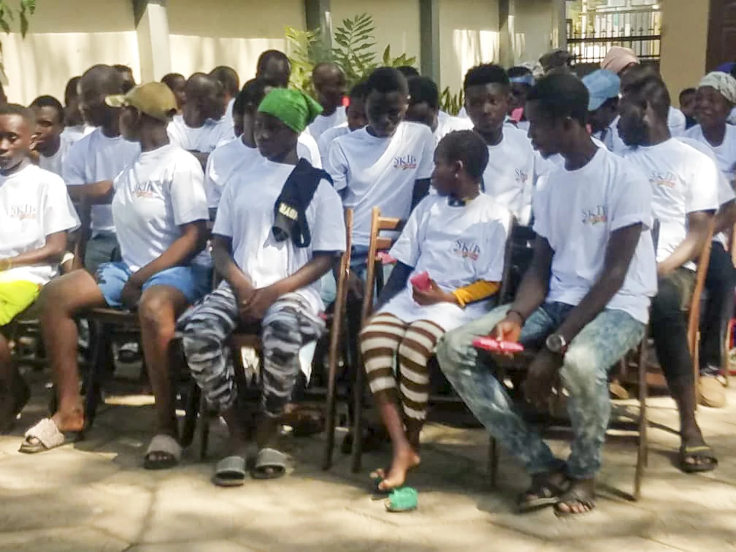 Young people gathered during a soup kitchen outreach