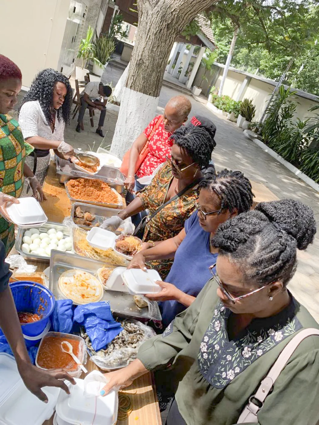 A meal being served during community outreach